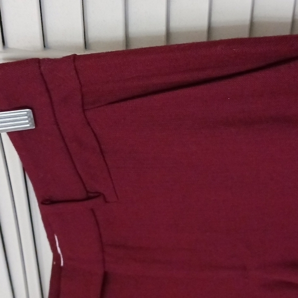 HELMUT Lang Pixel Suiting Wool Woven Skinny Pants, Wine Burgundy, Size 4 - Picture 3 of 11